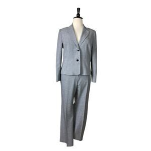Kasper Women’s Pant Suit 2 Button Kate Classic Fit Notch Lapel Gray Size 16